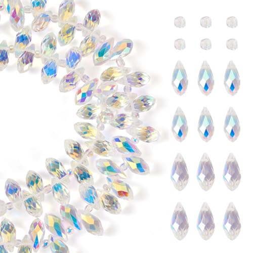 Beadthoven Glasperlen Strang, AB-Farbe, Gebohrte Perlen, Champagnergelb, Großpackung für DIY-Halsketten, Ohrringe, Schmuckherstellung, 190 Stück Beadthoven Glasperlen Strang, AB-Farbe, Gebohrte Perlen, Champagnergelb, Großpackung für DIY-Halsketten, Ohrringe, Schmuckherstellung, 190 Stück von BB Beadthoven