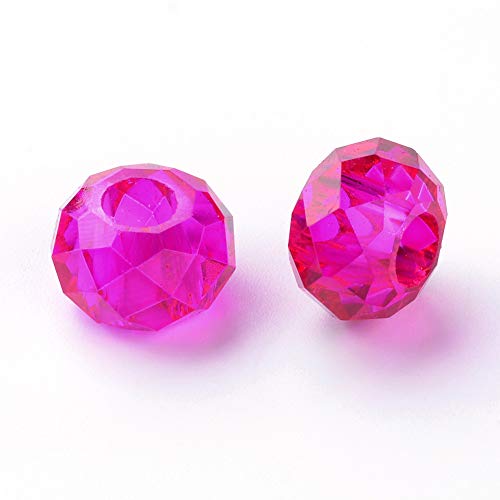 Beadthoven Glasperlen, europäisch, großes Loch, lose Perlen, kein Metallkern, Pflaumenfarben, facettierte Rondelle-Perlen, passend für 5 mm Schlangenketten, Armbänder, Halsketten,14 x 8 mm, 100 Stück Beadthoven Glasperlen, europäisch, großes Loch, lose Perlen, kein Metallkern, Pflaumenfarben, facettierte Rondelle-Perlen, passend für 5 mm Schlangenketten, Armbänder, Halsketten,14 x 8 mm, 100 Stück von BB Beadthoven
