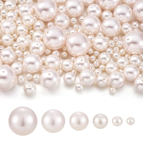 Beadthoven Glasperlen, runde Glasperlen, 3 mm, 4 mm, 6 mm, 8 mm, 10 mm, 12 mm, runde Glasperlen, Imitationsperlen für Halsketten, Armbänder, Schmuckherstellung, Vasenfüller, 170 Stück Beadthoven Glasperlen, runde Glasperlen, 3 mm, 4 mm, 6 mm, 8 mm, 10 mm, 12 mm, runde Glasperlen, Imitationsperlen für Halsketten, Armbänder, Schmuckherstellung, Vasenfüller, 170 Stück von BB Beadthoven