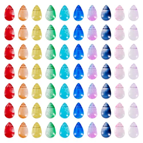 Beadthoven Glasperlen in Tropfenform, Regenbogen-Kristallglasperlen, 6 mm, oben gebohrt, klein, transparent, lose Abstandshalter für selbstgemachte Ohrringe, Halsketten, Schlüsselanhänger von BB Beadthoven