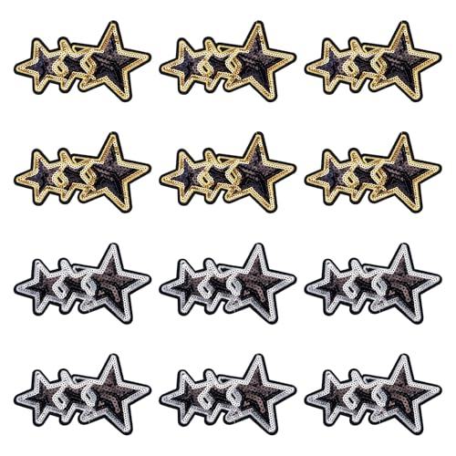Beadthoven Glitzer-Pailletten, Sterne, zum Aufbügeln, glitzernde Pailletten, Sterne, bestickt, zum Aufnähen, glänzende fünfzackige Sterne, Applikationen, Reparaturflicken für Kleidung, Hüte, Jeans Beadthoven Glitzer-Pailletten, Sterne, zum Aufbügeln, glitzernde Pailletten, Sterne, bestickt, zum Aufnähen, glänzende fünfzackige Sterne, Applikationen, Reparaturflicken für Kleidung, Hüte, Jeans von BB Beadthoven