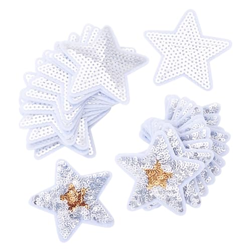 Beadthoven Glitzer-Pailletten, Sterne, zum Aufbügeln, glitzernde Pailletten, Sterne, bestickt, zum Aufnähen, glänzende fünfzackige Sterne, Applikationen, Reparaturflicken für Kleidung, Hüte, Jeans Beadthoven Glitzer-Pailletten, Sterne, zum Aufbügeln, glitzernde Pailletten, Sterne, bestickt, zum Aufnähen, glänzende fünfzackige Sterne, Applikationen, Reparaturflicken für Kleidung, Hüte, Jeans von BB Beadthoven