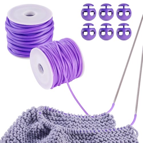 Beadthoven Hohlrohr-Gummischnur mit 2 / 3 mm Hohlrohren, mit 8 Kunststoff-Kordelschlössern, Friseurschnur zum Stricken, Maschenhalter, Silikonschlauch für DIY-Armbänder, Perlen, Schmuckherstellung von BB Beadthoven