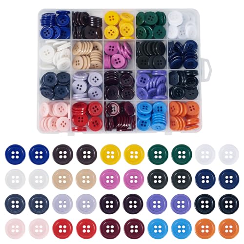 Beadthoven Knöpfe zum Nähen, 15 mm, gemischte 4-Loch-Kunststoff-Knöpfe, Ersatzknöpfe aus Kunstharz, für Heimwerker, Handwerk, Mäntel, Hemden, Hosen, Shorts, Jeans, Heimdekoration, 1,6 cm, 320 Stück Beadthoven Knöpfe zum Nähen, 15 mm, gemischte 4-Loch-Kunststoff-Knöpfe, Ersatzknöpfe aus Kunstharz, für Heimwerker, Handwerk, Mäntel, Hemden, Hosen, Shorts, Jeans, Heimdekoration, 1,6 cm, 320 Stück von BB Beadthoven