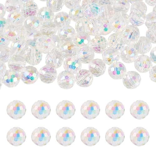 Beadthoven Kristallglasperlen, AB-Farbe, 10 mm, transparent, facettiert, runde Glasperlen für DIY-Halsketten, Armbänder, Handwerk, Schmuckherstellung, Loch: 1,5 mm, 80 Stück Beadthoven Kristallglasperlen, AB-Farbe, 10 mm, transparent, facettiert, runde Glasperlen für DIY-Halsketten, Armbänder, Handwerk, Schmuckherstellung, Loch: 1,5 mm, 80 Stück von BB Beadthoven