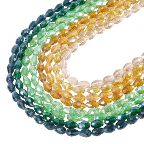 Beadthoven Kristallglasperlen in Tropfenform, 12 mm, oben gebohrt, facettiert, Wassertropfen-Glasperlen, Kristall-Kronleuchter, Anhänger für Ohrringe, Halsketten, Armbänder, DIY-Schmuckherstellung von BB Beadthoven