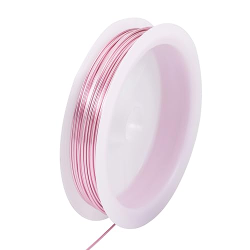 Beadthoven Kupferdraht, 0,8 mm, anlaufgeschützt, Kupfer, Schmuckdraht, rosa, weich, künstlerischer Draht, rund, biegbar, Metall, Perlendraht, Basteldraht für Schmuckherstellung, Spule von BB Beadthoven