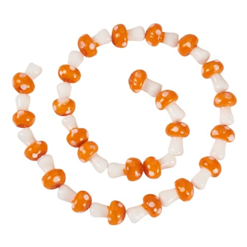Beadthoven Lampwork-Pilz-Perlen, kreative Cartoon-Pilzform, Glasperlen, pflanzliches Lampwork-Glasperlen für Schmuck, Halsketten, Armbänder, Ohrringe, Orange, 25 Stück Beadthoven Lampwork-Pilz-Perlen, kreative Cartoon-Pilzform, Glasperlen, pflanzliches Lampwork-Glasperlen für Schmuck, Halsketten, Armbänder, Ohrringe, Orange, 25 Stück von BB Beadthoven