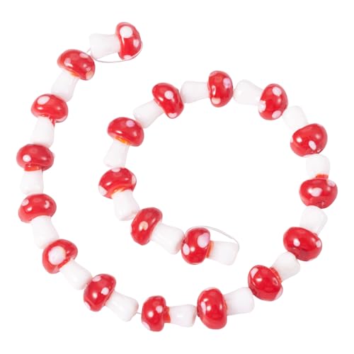 Beadthoven Lampwork-Pilz-Perlen, kreative Cartoon-Pilzform, Glasperlen, pflanzliches Lampwork-Glasperlen für Schmuck, Halsketten, Armbänder, Ohrringe, Rot, 25 Stück Beadthoven Lampwork-Pilz-Perlen, kreative Cartoon-Pilzform, Glasperlen, pflanzliches Lampwork-Glasperlen für Schmuck, Halsketten, Armbänder, Ohrringe, Rot, 25 Stück von BB Beadthoven