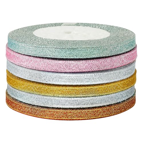 Beadthoven Metallic-Glitzerbänder, 0,6 cm, glitzernd, Weihnachtsgeschenk, Stoffbänder für Urlaub, Party, Hochzeit, Geschenkverpackung, Blume, DIY, Weihnachtsbaumschmuck, Heimdekoration, 137 m, 6 Beadthoven Metallic-Glitzerbänder, 0,6 cm, glitzernd, Weihnachtsgeschenk, Stoffbänder für Urlaub, Party, Hochzeit, Geschenkverpackung, Blume, DIY, Weihnachtsbaumschmuck, Heimdekoration, 137 m, 6 von BB Beadthoven
