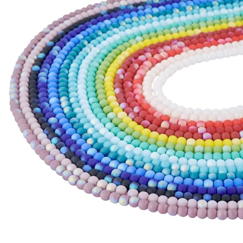 Beadthoven Milchglasperlen, 4 mm, runde AB-Glasperlen für Schmuckherstellung, bunt, matt, blickdicht, kleine Abstandshalter für Armbänder, Halsketten, Ohrringe, Bastelbedarf, 1552 Stück Beadthoven Milchglasperlen, 4 mm, runde AB-Glasperlen für Schmuckherstellung, bunt, matt, blickdicht, kleine Abstandshalter für Armbänder, Halsketten, Ohrringe, Bastelbedarf, 1552 Stück von BB Beadthoven