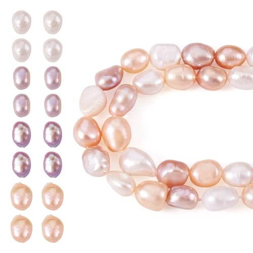 Beadthoven Natürliche Süßwasser-Zuchtperlen, 2 Stränge, 6–7 mm, zweiseitig, poliert, für Bastelarbeiten, Halsketten, Armbänder, Schmuckherstellung, Loch: 0,5 mm Beadthoven Natürliche Süßwasser-Zuchtperlen, 2 Stränge, 6–7 mm, zweiseitig, poliert, für Bastelarbeiten, Halsketten, Armbänder, Schmuckherstellung, Loch: 0,5 mm von BB Beadthoven