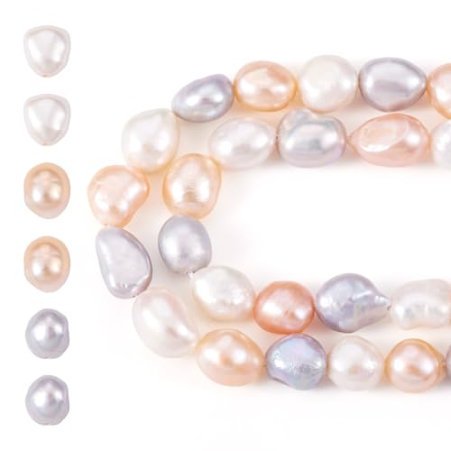 Beadthoven Natürliche Süßwasser-Zuchtperlen, 2 Stränge, 7–8 mm, zweiseitig, poliert, für Bastelarbeiten, Halsketten, Armbänder, Schmuckherstellung, Loch: 0,6 mm Beadthoven Natürliche Süßwasser-Zuchtperlen, 2 Stränge, 7–8 mm, zweiseitig, poliert, für Bastelarbeiten, Halsketten, Armbänder, Schmuckherstellung, Loch: 0,6 mm von BB Beadthoven