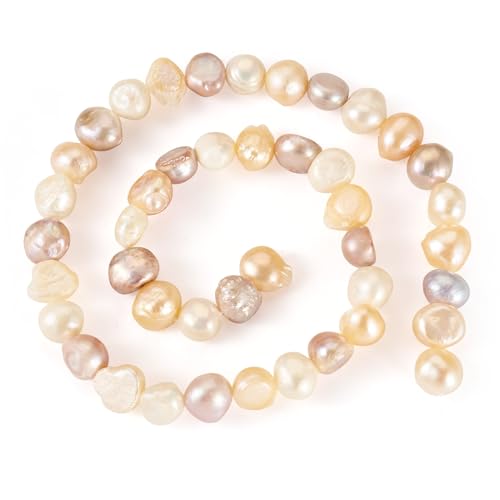 Beadthoven Natürliche Süßwasser-Zuchtperlen, Barockperlen, polierte Muschelfarben, Perlen für Halskette, Armband, Hochzeit, Schmuckherstellung, Loch: 0,7 mm, 1 Strang Beadthoven Natürliche Süßwasser-Zuchtperlen, Barockperlen, polierte Muschelfarben, Perlen für Halskette, Armband, Hochzeit, Schmuckherstellung, Loch: 0,7 mm, 1 Strang von BB Beadthoven