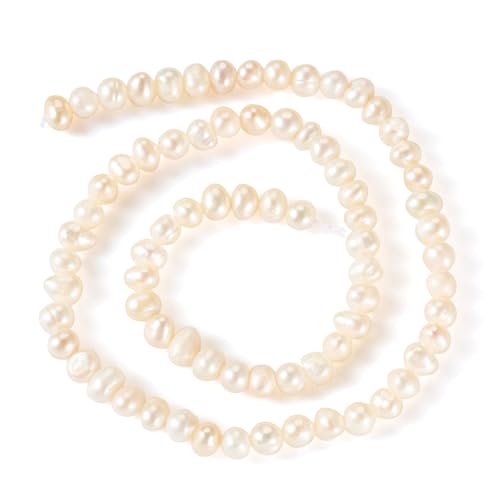Beadthoven Natürliche Süßwasser-Zuchtperlen, 1 Strang, Muschelfarbe, Kartoffelform, Süßwasserperlen für Halsketten, Armbänder, Schmuckherstellung, Loch: 0,7 mm Beadthoven Natürliche Süßwasser-Zuchtperlen, 1 Strang, Muschelfarbe, Kartoffelform, Süßwasserperlen für Halsketten, Armbänder, Schmuckherstellung, Loch: 0,7 mm von BB Beadthoven