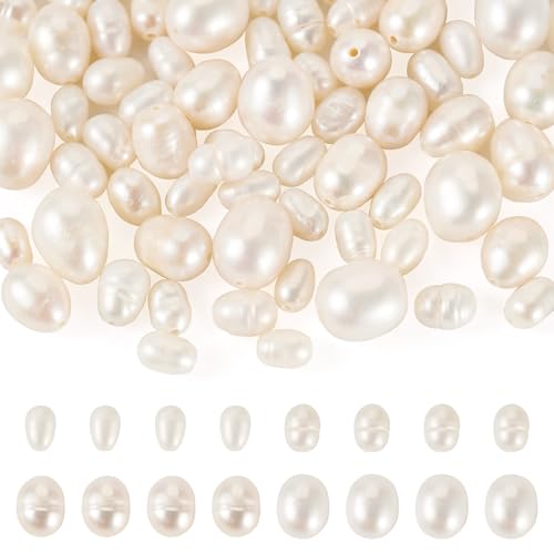 Beadthoven Natürliche Süßwasser-Zuchtperlen, ovale Reisform, Perlen für selbstgemachte Halsketten, Armbänder, Hochzeit, Basteln, Schmuckherstellung, Loch: 0,6–0,8 mm, 75 Stück Beadthoven Natürliche Süßwasser-Zuchtperlen, ovale Reisform, Perlen für selbstgemachte Halsketten, Armbänder, Hochzeit, Basteln, Schmuckherstellung, Loch: 0,6–0,8 mm, 75 Stück von BB Beadthoven