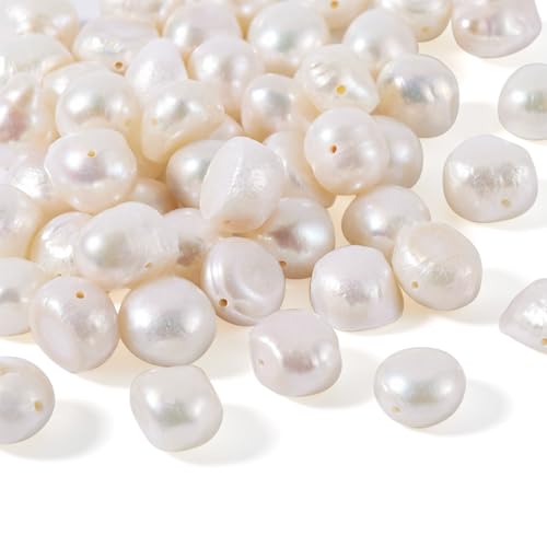 Beadthoven Natürliche Süßwasser-Zuchtperlen, Kartoffelform, Barockperlen für Hochzeit, Halskette, Armband, Schmuckherstellung, Loch: 0,6 mm Beadthoven Natürliche Süßwasser-Zuchtperlen, Kartoffelform, Barockperlen für Hochzeit, Halskette, Armband, Schmuckherstellung, Loch: 0,6 mm von BB Beadthoven
