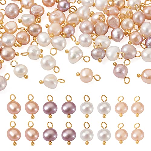 Beadthoven Natürliche Süßwasserperlen-Charm-Anhänger, sortiert, unregelmäßige Perlen, baumelnde Charms mit goldener Schlaufe für selbstgemachte Schmuckherstellung, Halsketten, Armbänder, Ohrringe Beadthoven Natürliche Süßwasserperlen-Charm-Anhänger, sortiert, unregelmäßige Perlen, baumelnde Charms mit goldener Schlaufe für selbstgemachte Schmuckherstellung, Halsketten, Armbänder, Ohrringe von BB Beadthoven
