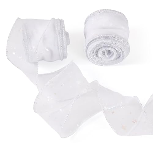 Beadthoven Netzbänder mit Sternmuster, glitzernd, Polyester, Tüllband, ausgefallener Tüllstoff für Kleidung, Rock, Schleifen, Verpackung, Weihnachten, Heimdekoration, Weiß, 20 Meter Beadthoven Netzbänder mit Sternmuster, glitzernd, Polyester, Tüllband, ausgefallener Tüllstoff für Kleidung, Rock, Schleifen, Verpackung, Weihnachten, Heimdekoration, Weiß, 20 Meter von BB Beadthoven