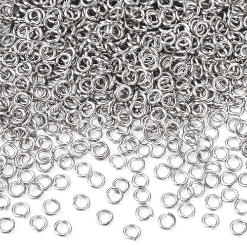 Beadthoven Offene Binderinge aus Edelstahl, 5 mm, rostbeständig, für Schmuckherstellung, Mini-Ringverbinder für Ohrringe, Halsketten, Armbänder, Schlüsselanhänger, Reparatur, Handwerk, 25000 Stück Beadthoven Offene Binderinge aus Edelstahl, 5 mm, rostbeständig, für Schmuckherstellung, Mini-Ringverbinder für Ohrringe, Halsketten, Armbänder, Schlüsselanhänger, Reparatur, Handwerk, 25000 Stück von BB Beadthoven