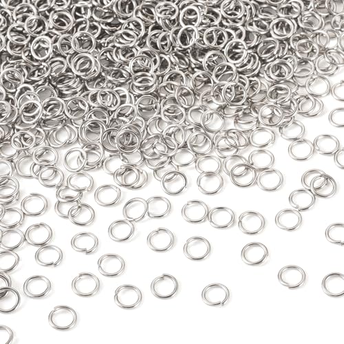 Beadthoven Offene Binderinge aus Edelstahl, 7 mm, rostbeständig, für Schmuckherstellung, Mini-Ringverbinder für Ohrringe, Halsketten, Armbänder, Schlüsselanhänger, Reparatur, Handwerk, 2000 Stück Beadthoven Offene Binderinge aus Edelstahl, 7 mm, rostbeständig, für Schmuckherstellung, Mini-Ringverbinder für Ohrringe, Halsketten, Armbänder, Schlüsselanhänger, Reparatur, Handwerk, 2000 Stück von BB Beadthoven