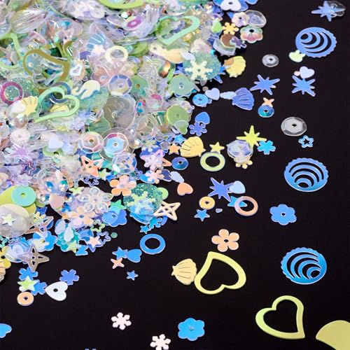 Beadthoven Pailletten und Spangles zum Basteln, Pastellfarben, gemischte Formen, schillernde, glitzernde Flocken, Pailletten, DIY-Kunst-Pailletten für Weihnachtskleidung, Party-Dekorationen Beadthoven Pailletten und Spangles zum Basteln, Pastellfarben, gemischte Formen, schillernde, glitzernde Flocken, Pailletten, DIY-Kunst-Pailletten für Weihnachtskleidung, Party-Dekorationen von BB Beadthoven