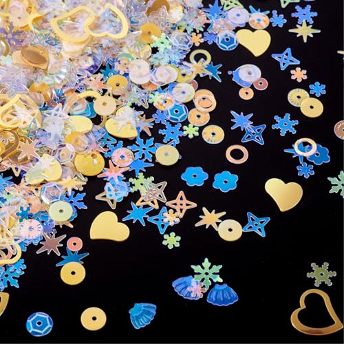 Beadthoven Pailletten und Spangles zum Basteln, Pastellfarben, gemischte Formen, schillernde, glitzernde Flocken, Pailletten, DIY-Kunst-Pailletten für Weihnachtskleidung, Party-Dekorationen Beadthoven Pailletten und Spangles zum Basteln, Pastellfarben, gemischte Formen, schillernde, glitzernde Flocken, Pailletten, DIY-Kunst-Pailletten für Weihnachtskleidung, Party-Dekorationen von BB Beadthoven