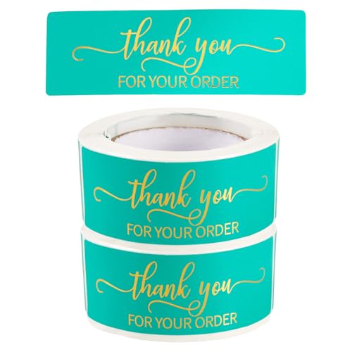 Beadthoven Papieraufkleber, Dankeschön, selbstklebend, für kleine Unternehmen, Umschläge, Luftpolsterversandtaschen und Taschen, 2 Rollen, 150 Stück von BB Beadthoven