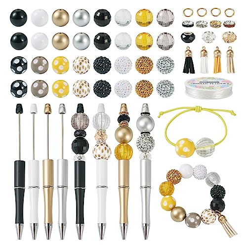 Beadthoven Perlenstifte, bunte Harz-Acrylperlen, Großpackung mit Strasssteinen, Kaugummi-Ball-Perlen-Kits, Wildleder-Quasten für Lehrer, Studenten, Büro, Schulbedarf von BB Beadthoven