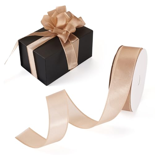 Beadthoven Polyesterband, 25 mm, schimmernd, durchscheinend, Stoffbänder für Hochzeitssträuße, Schleifen, Geschenkverpackungen, Weihnachten, Partys, Dekorationen, Bastelarbeiten, Burlywood Beadthoven Polyesterband, 25 mm, schimmernd, durchscheinend, Stoffbänder für Hochzeitssträuße, Schleifen, Geschenkverpackungen, Weihnachten, Partys, Dekorationen, Bastelarbeiten, Burlywood von BB Beadthoven