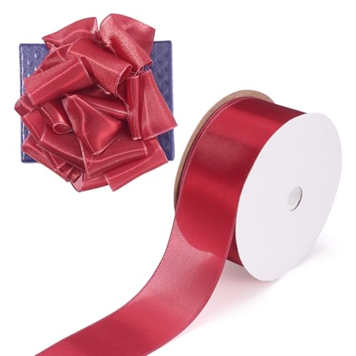 Beadthoven Polyesterband, 38 mm, schimmernd, durchscheinend, Stoffbänder für Hochzeitssträuße, Schleifen, Geschenkverpackungen, Weihnachten, Partys, Dekorationen, Bastelarbeiten, Dunkelrot Beadthoven Polyesterband, 38 mm, schimmernd, durchscheinend, Stoffbänder für Hochzeitssträuße, Schleifen, Geschenkverpackungen, Weihnachten, Partys, Dekorationen, Bastelarbeiten, Dunkelrot von BB Beadthoven