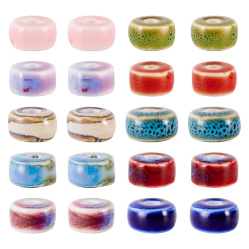 Beadthoven Porzellanperlen, flach, rund, handgefertigt, Keramikperlen, bunt, bemalt, Vintage-Glasur, Porzellan, lose Abstandshalter für Schmuckherstellung, Armbänder, Halsketten, Ohrringe Beadthoven Porzellanperlen, flach, rund, handgefertigt, Keramikperlen, bunt, bemalt, Vintage-Glasur, Porzellan, lose Abstandshalter für Schmuckherstellung, Armbänder, Halsketten, Ohrringe von BB Beadthoven