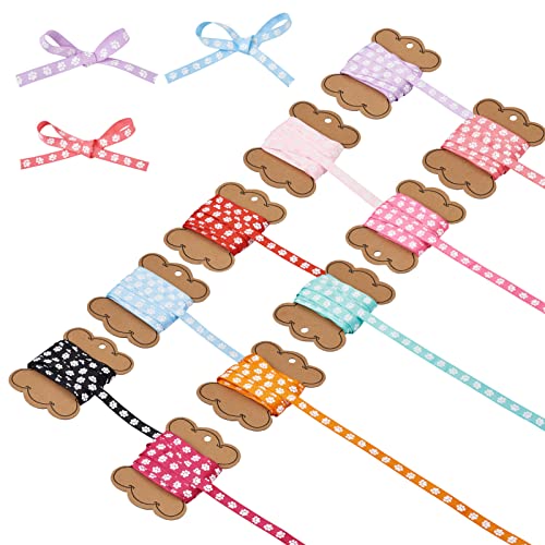 Beadthoven Ripsband, 10 Farben, Polyester, einseitiges Welpen-Pfoten-Druck, Geschenkband für Bastelarbeiten, Schleifen, Kranz, Dekorationen, 10 mm, 4,5 m/Farben Beadthoven Ripsband, 10 Farben, Polyester, einseitiges Welpen-Pfoten-Druck, Geschenkband für Bastelarbeiten, Schleifen, Kranz, Dekorationen, 10 mm, 4,5 m/Farben von BB Beadthoven