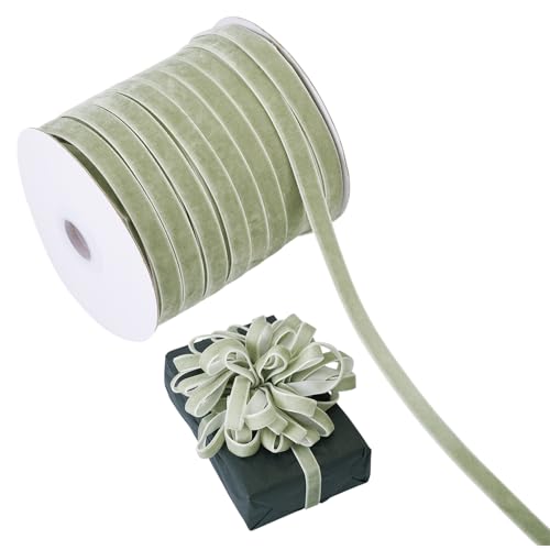 Beadthoven Samtband, 45,7 m, einseitiges Samtband, Vintage, weich, luxuriös, für Haarschleifen, Blumenstrauß, Geschenkverpackungen, Hochzeitsdekoration, olivgrün Beadthoven Samtband, 45,7 m, einseitiges Samtband, Vintage, weich, luxuriös, für Haarschleifen, Blumenstrauß, Geschenkverpackungen, Hochzeitsdekoration, olivgrün von BB Beadthoven