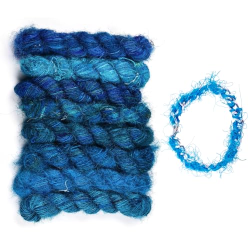 Beadthoven Sari-Seidenschnur, handgebatikt, reine Seidenbesätze, 1–3 mm, recyceltes Garn für DIY, Makramee, Stricken, Häkeln, Verpacken, Verzieren, Dekor, Königsblau Beadthoven Sari-Seidenschnur, handgebatikt, reine Seidenbesätze, 1–3 mm, recyceltes Garn für DIY, Makramee, Stricken, Häkeln, Verpacken, Verzieren, Dekor, Königsblau von BB Beadthoven