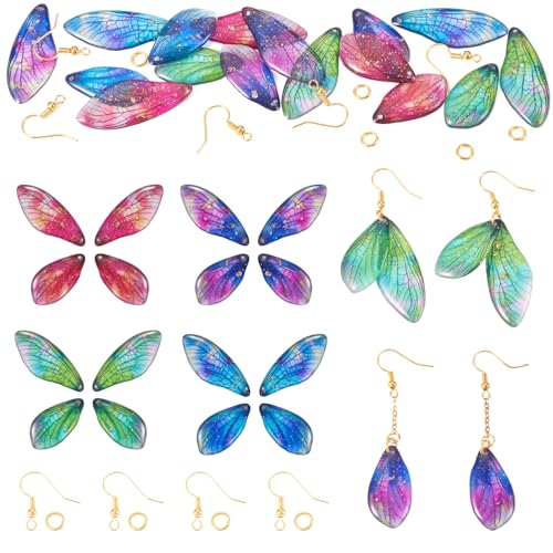 Beadthoven Schmetterlings-Flügel-Anhänger aus Kunstharz, Schmetterlingsflügel, baumelnde Ohrring-Anhänger mit Messing-Ohrringhaken und Sprungring für DIY-Schmuckherstellung, Stil 8, 4 Sets Beadthoven Schmetterlings-Flügel-Anhänger aus Kunstharz, Schmetterlingsflügel, baumelnde Ohrring-Anhänger mit Messing-Ohrringhaken und Sprungring für DIY-Schmuckherstellung, Stil 8, 4 Sets von BB Beadthoven