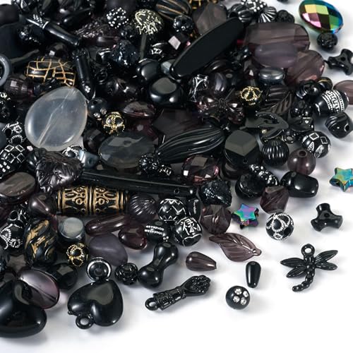 Beadthoven Schwarze Acrylperlen, verschiedene Perlen, Herzschleife, Libelle, Kawaii, Acryl, lose Perlen für DIY Handwerk, Armbänder, Halsketten, Handyketten, 100 g, Schwarz, sortiert, B Beadthoven Schwarze Acrylperlen, verschiedene Perlen, Herzschleife, Libelle, Kawaii, Acryl, lose Perlen für DIY Handwerk, Armbänder, Halsketten, Handyketten, 100 g, Schwarz, sortiert, B von BB Beadthoven