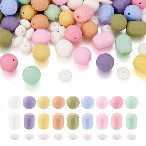 BB Beadthoven Beadthoven Silikon-Perlen, bunte, runde Abakus-Säule, facettierte Gummi-Perlen, lose Abstandshalter für DIY-Halsketten, Schlüsselanhänger, Schmuckherstellung, Loch: 1,6–2 mm, 74 Stück BB Beadthoven Beadthoven Silikon-Perlen, bunte, runde Abakus-Säule, facettierte Gummi-Perlen, lose Abstandshalter für DIY-Halsketten, Schlüsselanhänger, Schmuckherstellung, Loch: 1,6–2 mm, 74 Stück von BB Beadthoven