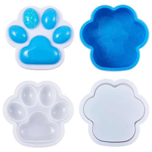Beadthoven Silikonform mit Katzenpfote, große Katze, Fußabdruck, Kunstharz, Gießformen, niedliche Tierkralle, Harz, Epoxidharz, Aufbewahrungsbox für Schmuckaufbewahrung, kleine Gegenstände, UV-Harz von BB Beadthoven