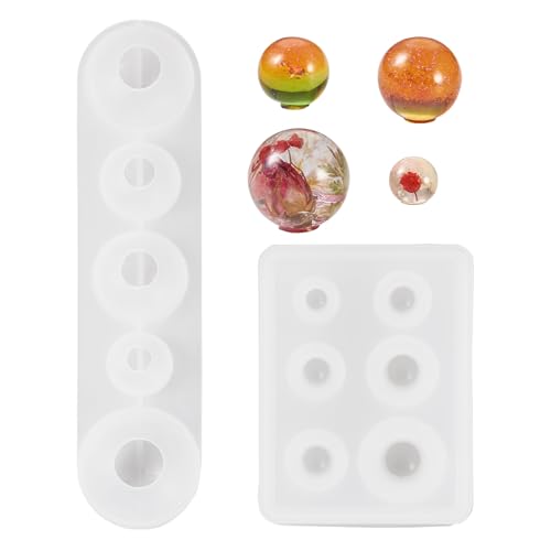 Beadthoven Silikonformen zum Selbermachen, runde Kugeln, verschiedene Größen, Kugeln, Kunstharz, Gießformen, Kristallkugeln, Anhänger, Harz, Epoxidharz, Formen für DIY, Handwerk, Schmuck, Guss von BB Beadthoven