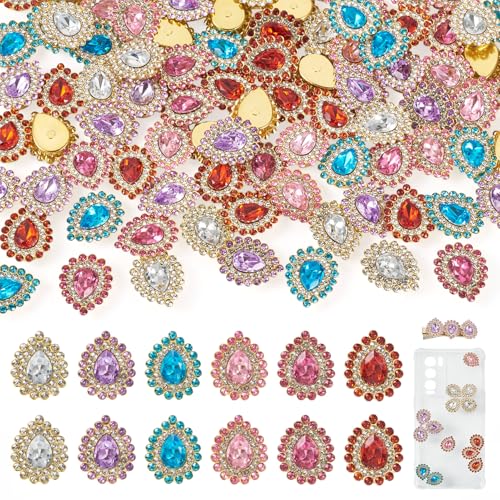 Beadthoven Strasssteine in Tropfenform, zum Aufnähen, gemischte Farben, facettierte Glaskristall-Edelsteine mit Metallbasis, goldene Klaue, flache Rückseite, Strasssteine für Kleidung, Schuhe, Hüte Beadthoven Strasssteine in Tropfenform, zum Aufnähen, gemischte Farben, facettierte Glaskristall-Edelsteine mit Metallbasis, goldene Klaue, flache Rückseite, Strasssteine für Kleidung, Schuhe, Hüte von BB Beadthoven
