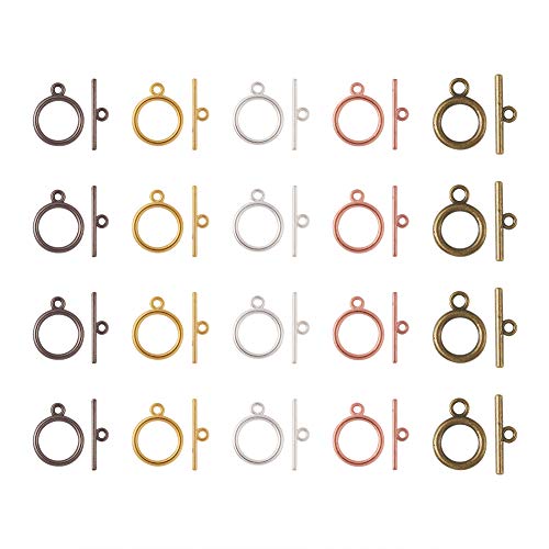 Beadthoven Tibetische runde IQ-Knebelverschlüsse und Tbar-Verschlüsse, Schmuckverbinder, 5 Farben, für Halsketten, Armbänder, Schmuckherstellung, 2 Größen, 120 Stück Beadthoven Tibetische runde IQ-Knebelverschlüsse und Tbar-Verschlüsse, Schmuckverbinder, 5 Farben, für Halsketten, Armbänder, Schmuckherstellung, 2 Größen, 120 Stück von BB Beadthoven