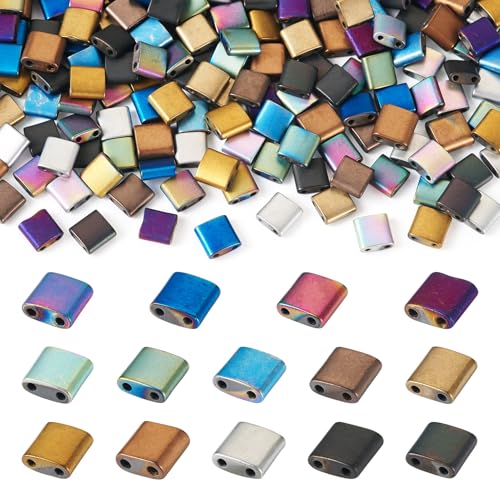 Beadthoven Tila-Perlen mit 2 Löchern, Rocailles, 5 mm, flach, quadratisch, Hämatit-Perlen, 15 Farben, lose Perlen für Schmuckherstellung, mehrsträngig, Armband, Halskette, Ohrringe, Bastelbedarf, 210 Beadthoven Tila-Perlen mit 2 Löchern, Rocailles, 5 mm, flach, quadratisch, Hämatit-Perlen, 15 Farben, lose Perlen für Schmuckherstellung, mehrsträngig, Armband, Halskette, Ohrringe, Bastelbedarf, 210 von BB Beadthoven