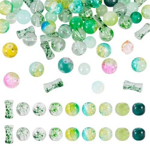 Beadthoven Transparente Glasperlen, 80 g, gemischter Stil, glatt, matt, rund, Kristallperle, Acryl, Crackle, lose Perlen für Schmuckherstellung, DIY, Handwerk, mittelgroß, Meeresgrün Beadthoven Transparente Glasperlen, 80 g, gemischter Stil, glatt, matt, rund, Kristallperle, Acryl, Crackle, lose Perlen für Schmuckherstellung, DIY, Handwerk, mittelgroß, Meeresgrün von BB Beadthoven