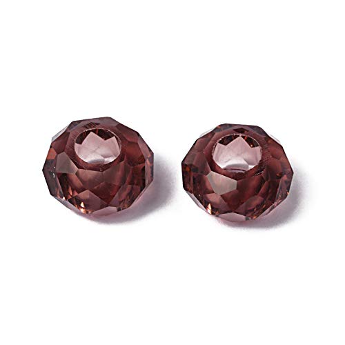 Beadthoven europäische Glasperlen, großes Loch, lose Perlen, kein Metallkern, facettierte Rondelle-Perlen, passend für 5 mm Schlangenketten, Armbänder, Halsketten, Schmuckherstellung, 14 x 8 mm, 100 Beadthoven europäische Glasperlen, großes Loch, lose Perlen, kein Metallkern, facettierte Rondelle-Perlen, passend für 5 mm Schlangenketten, Armbänder, Halsketten, Schmuckherstellung, 14 x 8 mm, 100 von BB Beadthoven