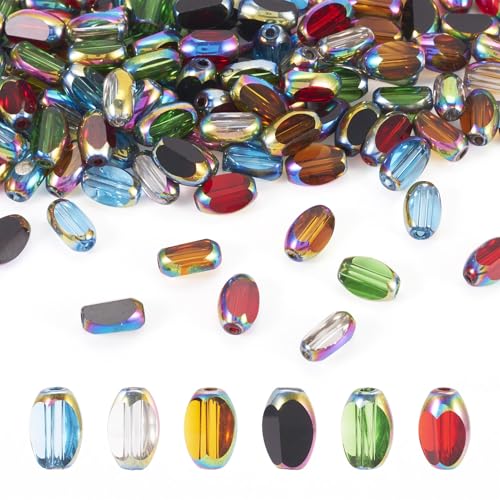 BB Beadthoven 120 Stück Regenbogen-Kristallperlen, facettiert, oval, Reisform, 6 x 4 mm, 120 Stück, für DIY-Armbänder, Ohrringe, Schmuckherstellung BB Beadthoven 120 Stück Regenbogen-Kristallperlen, facettiert, oval, Reisform, 6 x 4 mm, 120 Stück, für DIY-Armbänder, Ohrringe, Schmuckherstellung von BB Beadthoven