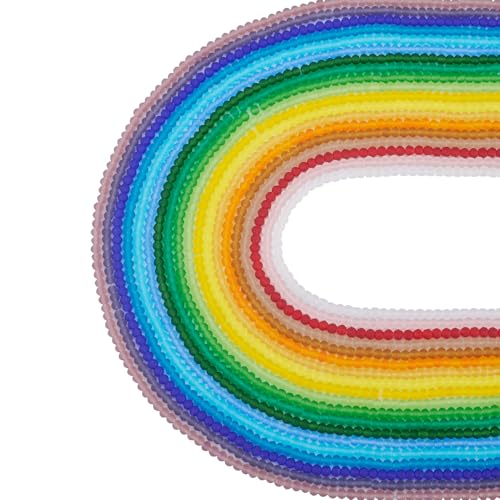 Beadthoven facettierte Rondelle-Glasperlen, 19 Stränge, 3 mm, 19 Farben, mattiert, facettiert, rund, Bastelperlen, Großpackung für DIY-Halsketten, Armbänder, Ohrringe, Schmuckherstellung, Loch: 1 mm Beadthoven facettierte Rondelle-Glasperlen, 19 Stränge, 3 mm, 19 Farben, mattiert, facettiert, rund, Bastelperlen, Großpackung für DIY-Halsketten, Armbänder, Ohrringe, Schmuckherstellung, Loch: 1 mm von BB Beadthoven