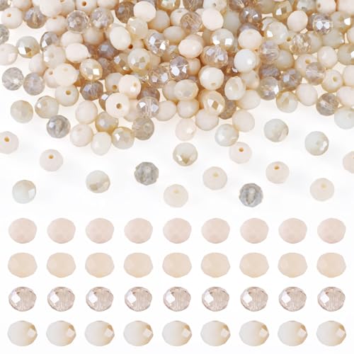 Beadthoven facettierte Rondelle-Glasperlen, facettiert, rund, 1 mm Loch, für DIY-Halsketten, Armbänder, Ohrringe, Schmuckherstellung, Antikweiß, 200 Stück Beadthoven facettierte Rondelle-Glasperlen, facettiert, rund, 1 mm Loch, für DIY-Halsketten, Armbänder, Ohrringe, Schmuckherstellung, Antikweiß, 200 Stück von BB Beadthoven