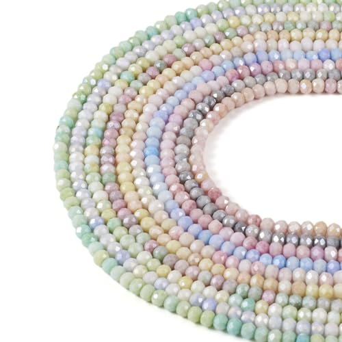 Beadthoven galvanisierte Glasperlen, Stränge, 4 mm, facettierte Rondelle-Glasperlen, lose Abstandshalter, Großpackung für Bastelarbeiten, Schmuckherstellung, 10 Stränge Beadthoven galvanisierte Glasperlen, Stränge, 4 mm, facettierte Rondelle-Glasperlen, lose Abstandshalter, Großpackung für Bastelarbeiten, Schmuckherstellung, 10 Stränge von BB Beadthoven