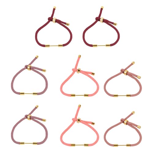 Beadthoven geflochtene Seil-Armbänder, verstellbarer Schieber, gedrehte Nylonschnur, Gliederarmbänder mit goldenen Messing-Funden, Perlenstabverbinder für DIY-Schmuckherstellung, Dunkelrot, 4 Stück Beadthoven geflochtene Seil-Armbänder, verstellbarer Schieber, gedrehte Nylonschnur, Gliederarmbänder mit goldenen Messing-Funden, Perlenstabverbinder für DIY-Schmuckherstellung, Dunkelrot, 4 Stück von BB Beadthoven